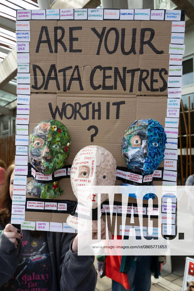 Campaign group Action To Protect Rural Scotland, along with representatives from fourteen local campaign groups opposed to proposed AI data centres, held a protest outside the Scottish Parliament in Edinburgh. Campaigners are calling for an immediate moratorium on hyperscale data centres, arguing that they could place unprecedented demands on Scotlands electricity infrastructure and have environmental consequences for nearby communities. Edinburgh UK - ZUMAs357 20260903_zip_s357_019