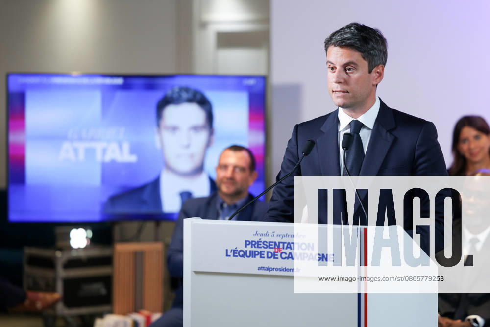 Gabriel Attal during the presentation of his campaign team at the Renaissance headquarters Gabriel Attal presents his campaign team at the Renaissance headquarters 459368 September 3, 2026 France