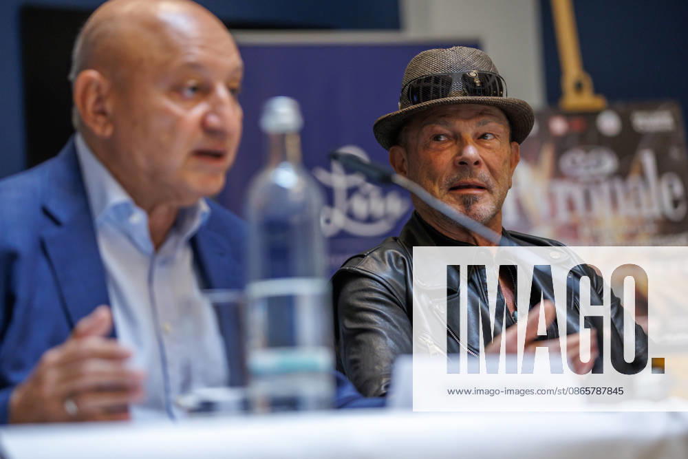 Press Conference on the Pyronale: Mario Hempel and Rudolf Schenker at a press conference on the 2026 Pyronale on September 3, 2026, in Berlin, Berlin, Berlin, Germany, at the Hotel Luc
