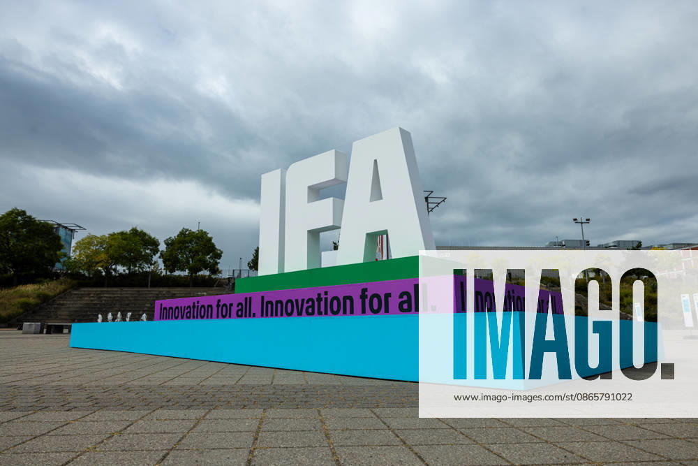 Highlights from IFA 2026 in Berlin, Germany, on September 3, 2026. 3D IFA logo at the entrance to Messe Süd.