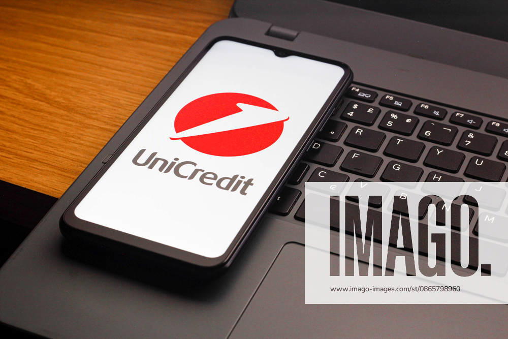 In this photo illustration, the UniCredit (Uni Credit) logo is seen displayed on a smartphone screen. Canada - ZUMAs197 20260903_aab_s197_031