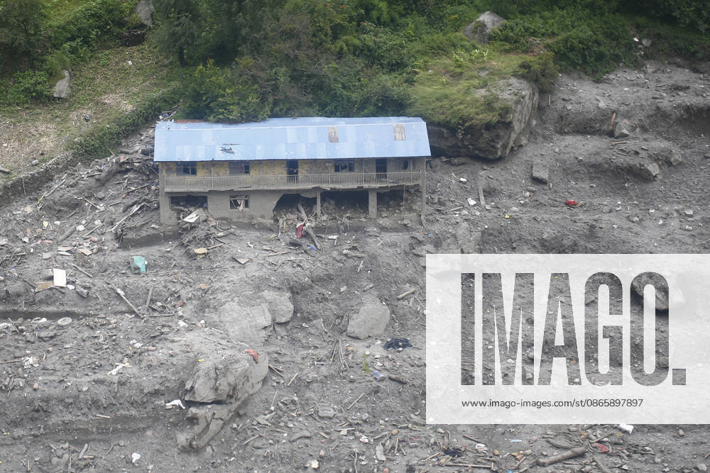 An aerial view from a Nepal Army MI-17 helicopter shows villages devastated by flash floods in Timure, near the Nepal-China border, in Rasuwa district, Nepal, on Friday, September 4, 2026. The floods have left 1,287 people dead and 5,083 missing, while 13,093 people have been rescued as search and rescue operations continue. Rasuwa Nepal - ZUMAg200 20270904_zap_g200_003