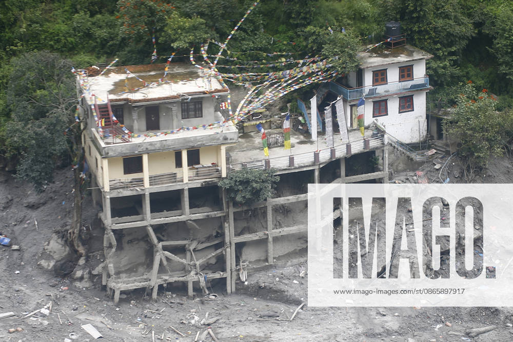 An aerial view from a Nepal Army MI-17 helicopter shows villages devastated by flash floods in Timure, near the Nepal-China border, in Rasuwa district, Nepal, on Friday, September 4, 2026. The floods have left 1,287 people dead and 5,083 missing, while 13,093 people have been rescued as search and rescue operations continue. Rasuwa Nepal - ZUMAg200 20270904_zap_g200_004