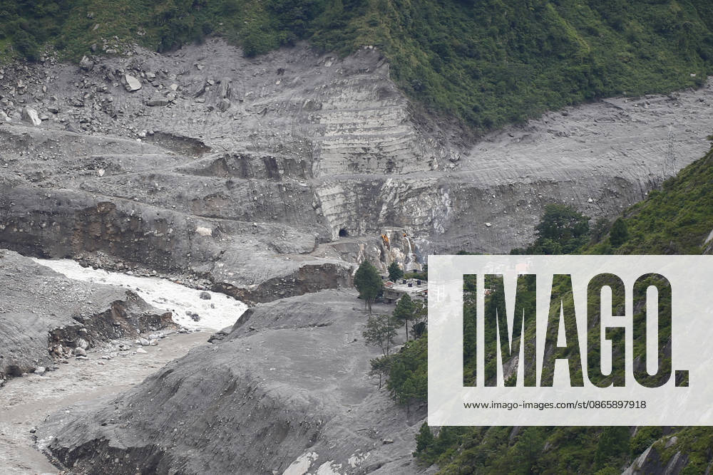 An aerial view from a Nepal Army MI-17 helicopter shows villages and infrastructure devastated by flash floods near the Langtang Hydropower Project in Rasuwa district, Nepal, on Friday, September 4, 2026. The floods have left 1,287 people dead and around 5,083 missing, while 13,093 people have been rescued as search and rescue operations continue. Rasuwa Nepal - ZUMAg200 20270904_zap_g200_001