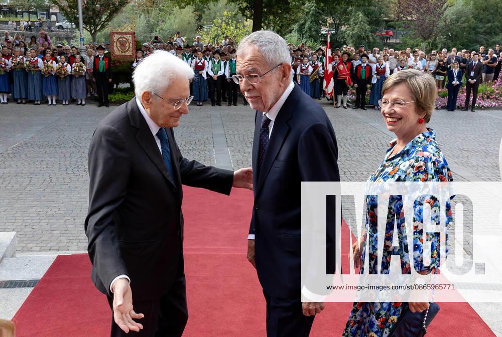 President Sergio Mattarella with the Federal President of the Republic of Austria, HE Mr. Alexander Van der Bellen, at the ceremony on the occasion of the Day of Autonomy , Merano, 05 09 2026 Merano Italy - ZUMAa289 20260905_zia_a289_006