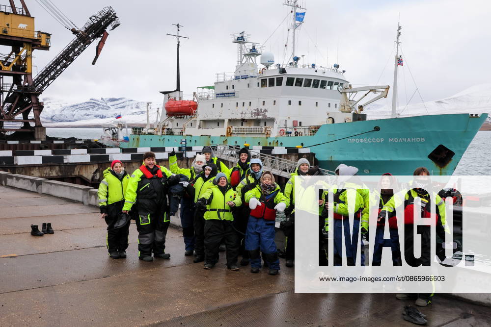 Participants of the Arctic Biennale research and art expedition are seen near the Professor Molchanov research vessel moored in the Port of Barentsburg on the Spitsbergen Archipelago Norway - ZUMAt113 20260905_zaa_t113_195