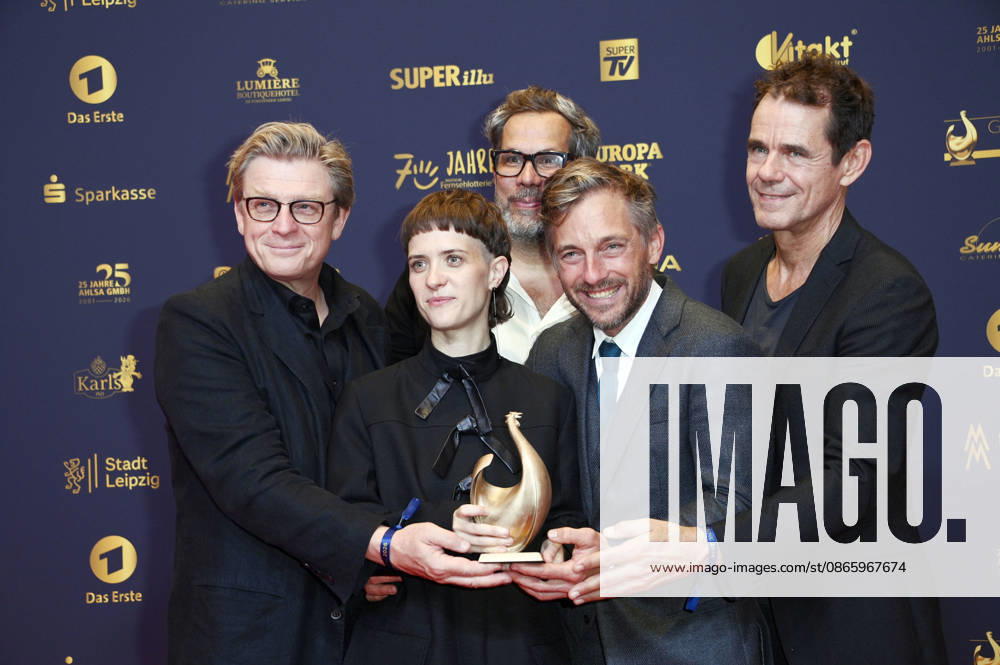 Hendrik Handloegten, Liv Lisa Fries, Achim von Borries, Volker Bruch, and Tom Tykwer at the 32nd Golden Hen Awards ceremony in 2026 at the Leipzig Trade Fair, September 4, 2026 Foto:xN.xKubelkax xFuturexImagex henne_6359