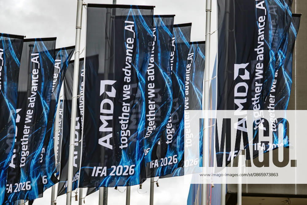 IFA Trade Fair In Berlin Flags with the logo of AMD fly in front of the fair during the IFA Consumer Electronics and Home Appliances trade fair in Berlin, Germany, on September 5, 2026. Berlin Germany