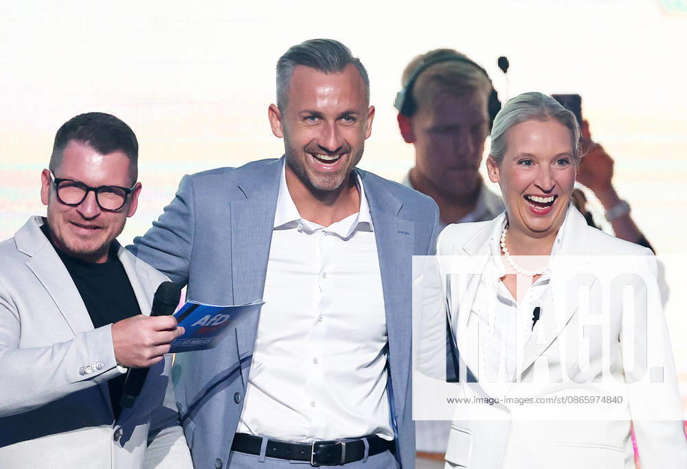 Ulrich Siegmund - Alice Weidel , AfD Wahlkampfabschluss in Magdeburg , Sachsen-Anhalt , Deutschland . September 05 , 2026 . Photo by: Davide Elias IPA Photo Pressefoto DENL