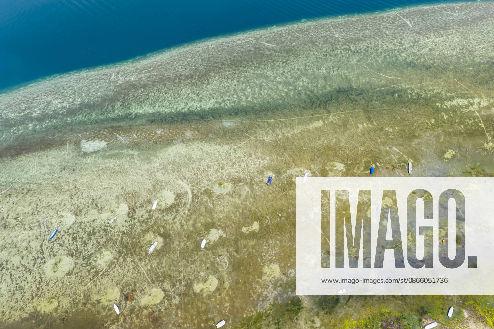 Lake Constance in Mannenbach Salenstein, Thurgau Canton, Switzerland. Following a summer with little rainfall, the lake’s water level is low. August 27, 2026, Mannenbach Salenstein, Thurgau Canton, Switzerland