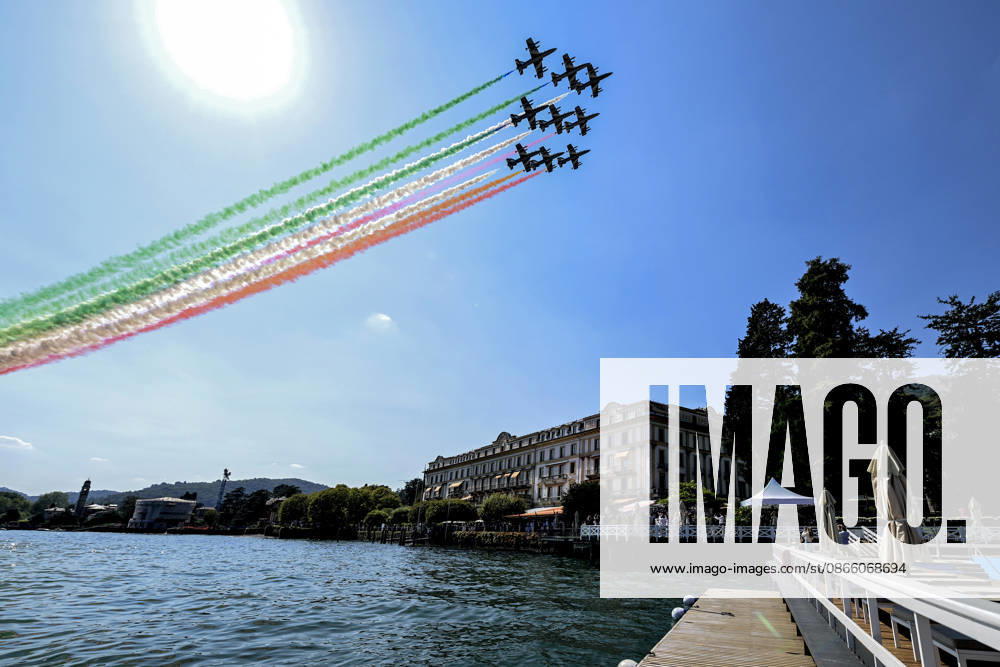 Photo by Mario Romano, IPP Cernobbio, Sept. 6, 2026, Ambrosetti Cernobbio THEA 2026. The photo shows the Frecce Tricolori flying over Lake Como, Italy. Photo Press World. Copyright Ambrosetti Cernobbio THEA 2026