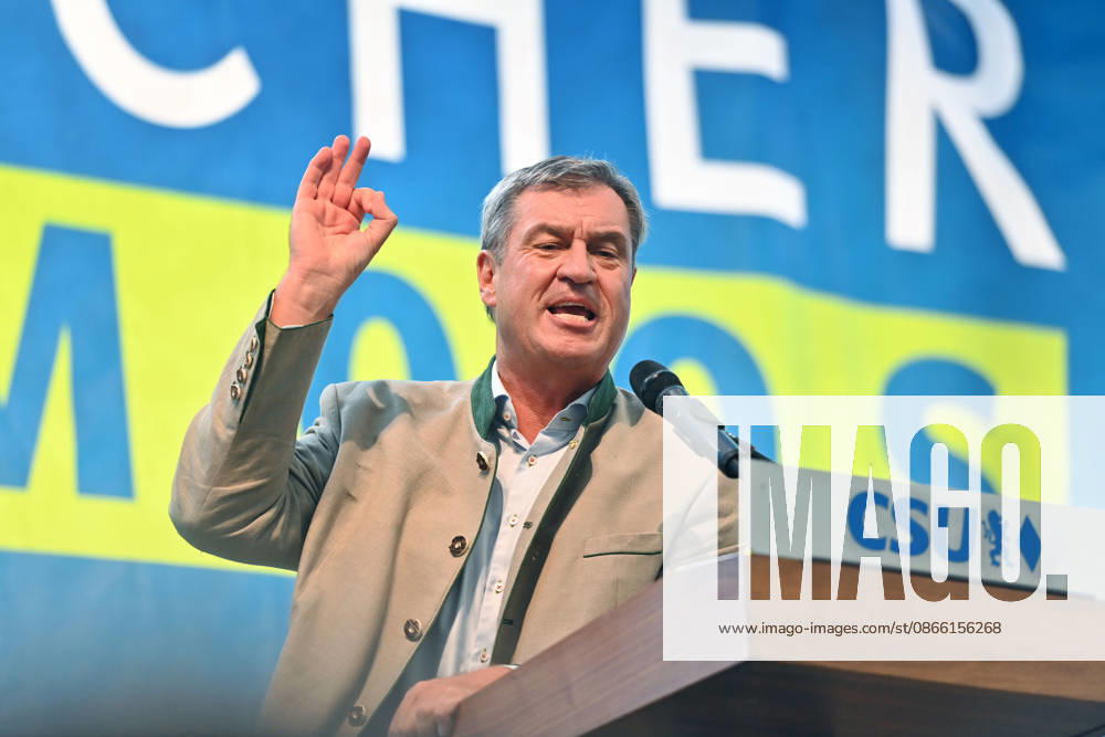 Speech by Markus SOEDER, Minister-President of Bavaria and CSU Chairman; single image, cropped single subject, portrait, political Gillamoos on September 7, 2026, in Abensberg,
