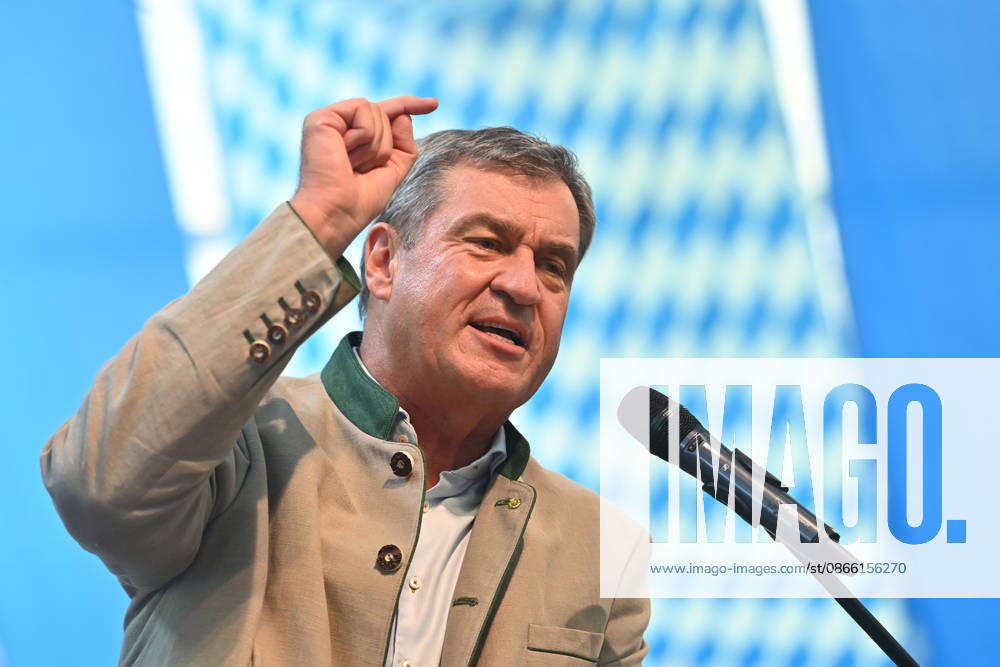 Speech by Markus SOEDER, Minister-President of Bavaria and CSU Chairman; single image, cropped single subject, portrait, political Gillamoos on September 7, 2026, in Abensberg,