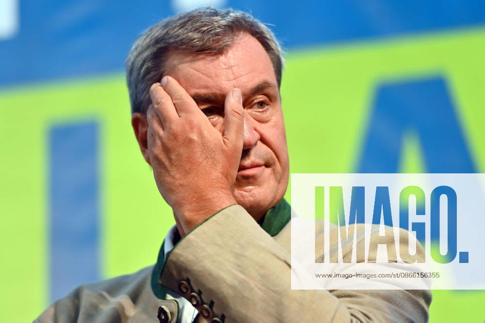 Markus SOEDER, Minister-President of Bavaria and CSU Chairman, looking exhausted and skeptical; single frame, cropped image, portrait, Political Gillamoos on September 7, 2026, in Abensberg,