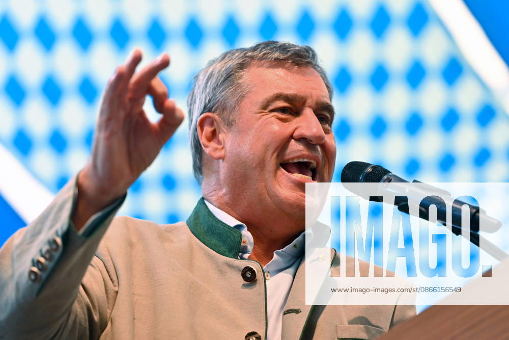 Speech by Markus SOEDER, Minister-President of Bavaria and CSU Chairman; single image, cropped single shot, portrait, Political Gillamoos on September 7, 2026, in Abensberg,