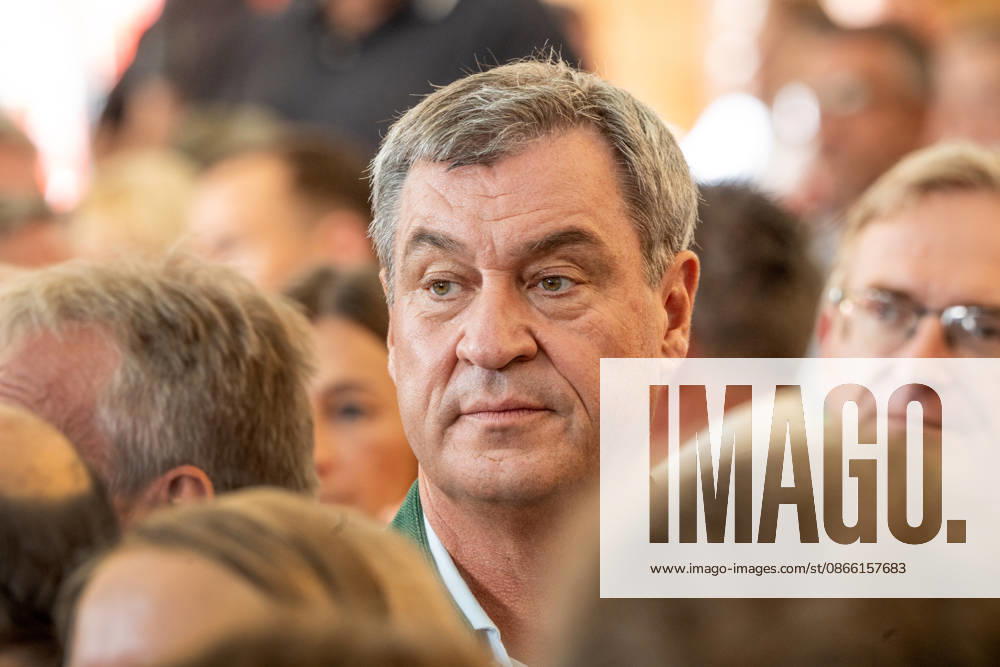Markus Söder, Minister-President of Bavaria, CSU, at the traditional political morning beer gathering at the Gillamoos folk festival in Abensberg, September 7, 2026, Germany, Abensberg, September 7, 2026, Markus Söder, Minister-President of Bavaria, CSU, portrait taken at the traditional political morning beer gathering at the Gillamoos folk festival, Hofbräuzelt, Gillamo