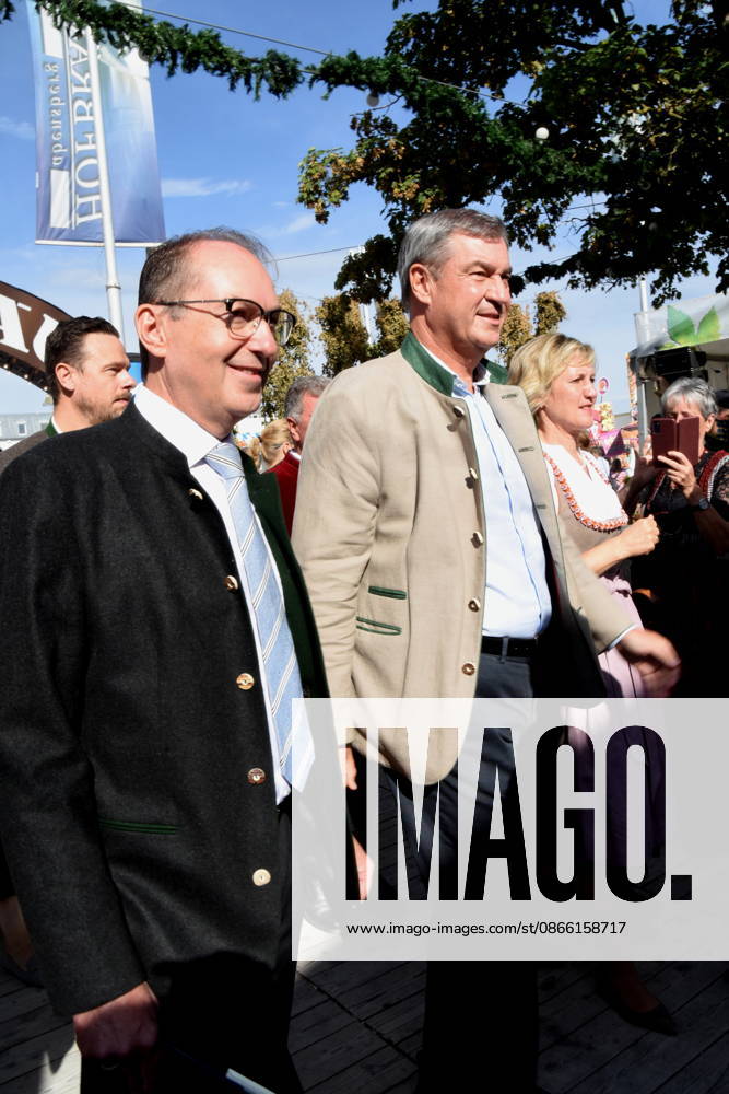 Alexander Dobrindt, Federal Minister of the Interior; Dr. Markus Söder, Bavarian Minister-President; Petra Högl, Member of the Bavarian State Parliament (MDL); Abendsberg, September 7, 2026; Political morning beer gathering at the Gillamoos CSU event in the Hofbräu festival tent; Photo: Abendsberg