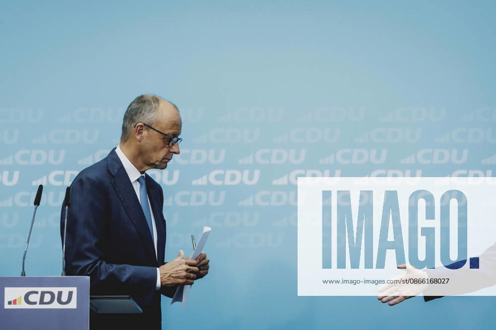 L R Friedrich Merz, CDU, Chancellor, and Sven Schulze, Minister-President of Saxony-Anhalt, photographed during a press conference in Berlin in response to the state election in Saxony-Anhalt, September 7, 2026. With approximately 44 percent of the vote, the AfD (Alternative for Germany) won the state election by a wide margin, ahead of the CDU, which received approximately 17.5 percen