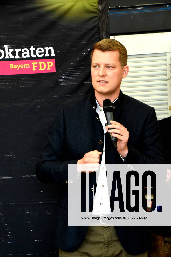 Henning Höne, Member of the State Parliament (MDL) and Deputy Federal Chairman of the FDP, Abensberg, September 7, 2026: Political breakfast at the Gillermoosim FDP event in the Gillamoosicci tent. Photo: Abendsberg