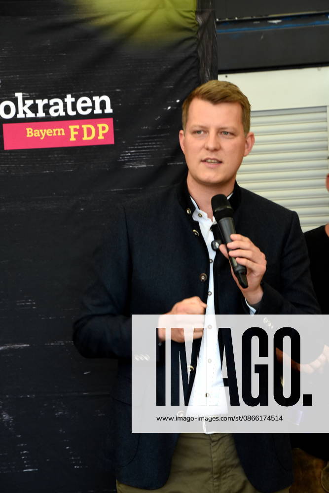 Henning Höne, Member of the State Parliament (MDL) and Deputy Federal Chairman of the FDP, Abensberg, September 7, 2026: Political breakfast at the Gillermoosim FDP event in the Gillamoosicci tent. Photo: Abendsberg