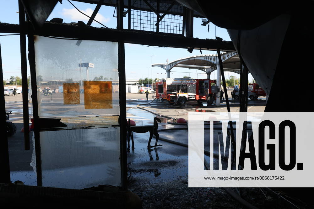 RUSSIA, MARIUPOL - SEPTEMBER 7, 2026: A view of the Galaktika shopping centre damaged in a Ukrainain drone attack. Dmitry Yagodkin TASS 97290952