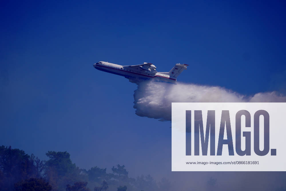 Wildfire in Mugla MUGLA, TURKIYE - SEPTEMBER 7: Firefighting aircraft continue cooling operations after a forest fire that broke out in the Mentese district and spread to the Ula district was largely brought under control following aerial and ground intervention in Mugla, Turkiye, on September 7, 2026. Osman Akca Anadolu Mugla Turkey. Editorial use only. Please get in touch for any other usage.