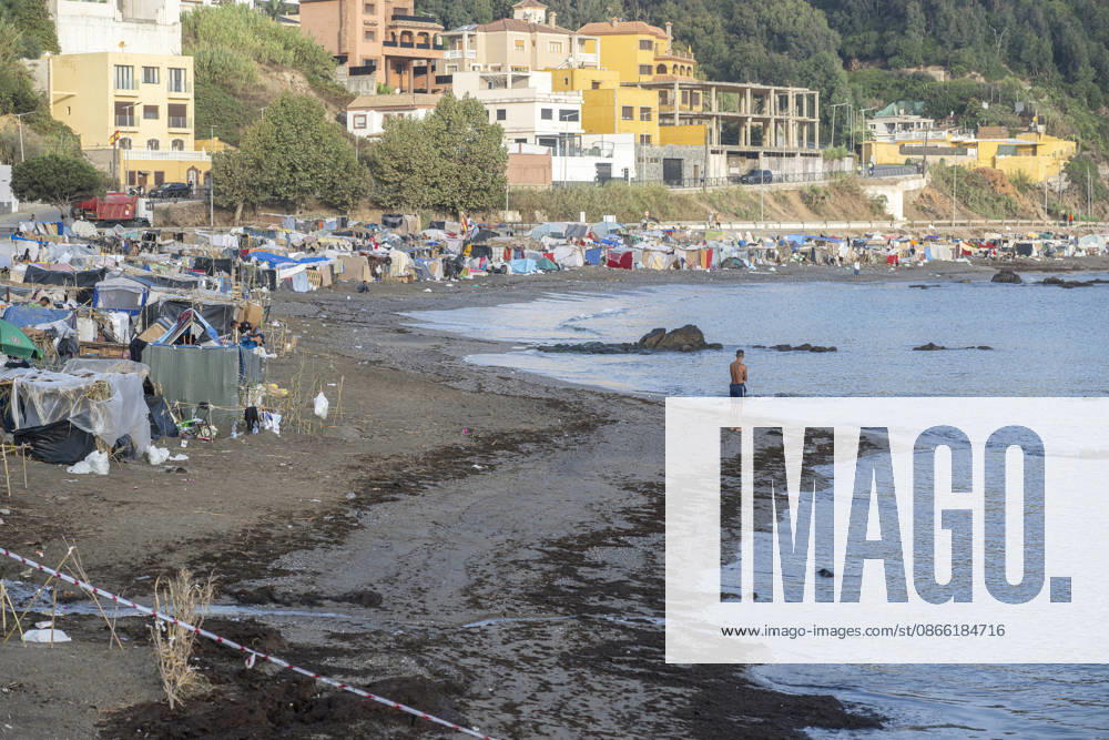Settlements Continue on El Trampolín Beach Settlements on El Trampolín Beach, as of September 7, 2026, in Ceuta, Spain. Despite having been evicted, the encampment on El Trampolín Beach resembles a makeshift city and remains occupied by people who continue to arrive in Ceuta. SEPTEMBER 7, 2026 Ceuta, Spain