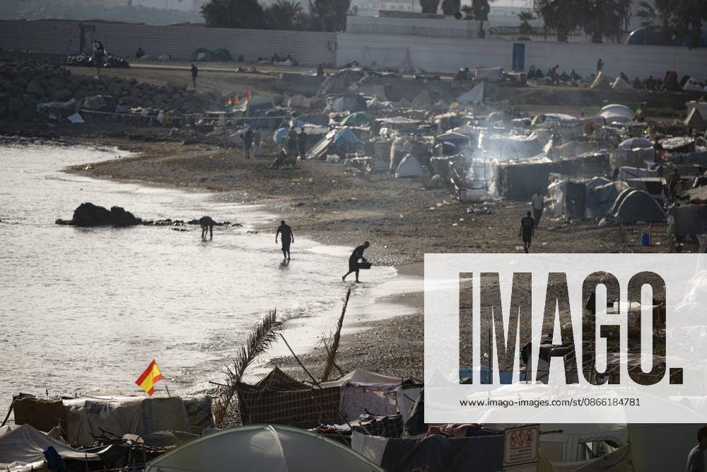 Settlements Continue on El Trampolín Beach Settlements on El Trampolín Beach, as of September 7, 2026, in Ceuta, Spain. Despite having been cleared, the camp on El Trampolín Beach resembles a makeshift city and remains occupied by people who continue to arrive in Ceuta. SEPTEMBER 7, 2026 Ceuta, Spain