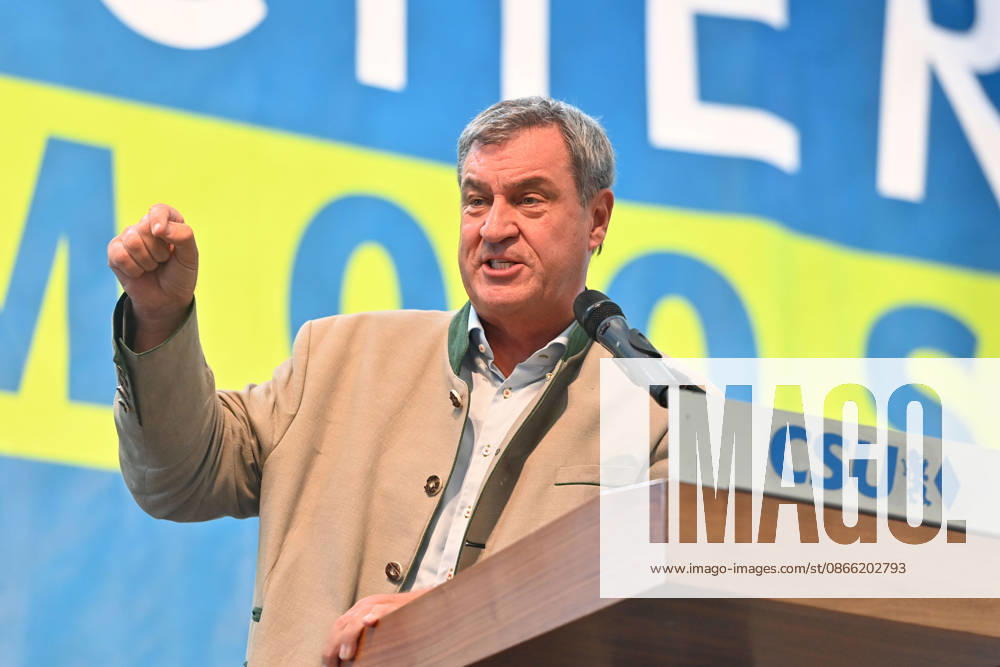 Speech by Markus SOEDER, Minister-President of Bavaria and CSU Chairman; single image, cropped close-up, half-length portrait; Political Gillamoos on September 7, 2026, in Abensberg,