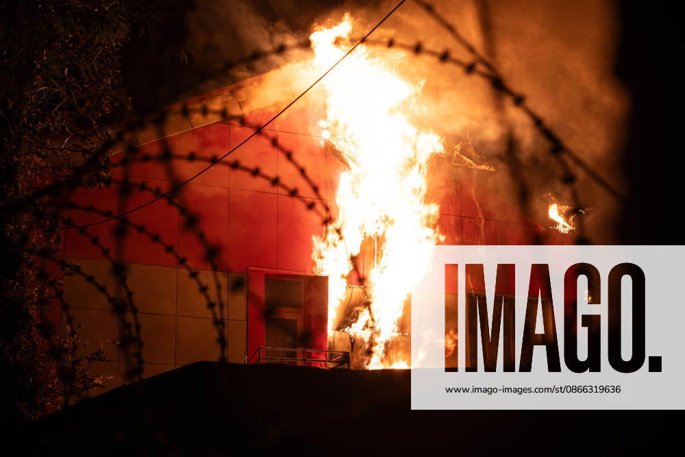 A fire rages at a warehouse in the Holosiivskyi district caused by a Russian attack, Kyiv, Ukraine, September 8, 2026. On Tuesday night, September 8, Russian forces launched another massive strike on the Ukrainian capital with ballistic and cruise missiles, as well as jet UAVs. The attack caused significant damage to civilian infrastructure, residential areas, and business facilities. Three people were killed, and 19 were injured. (Photo by Danylo Antoniuk Ukrinform) Destruction and fires reported across Kyiv districts after Russian attack