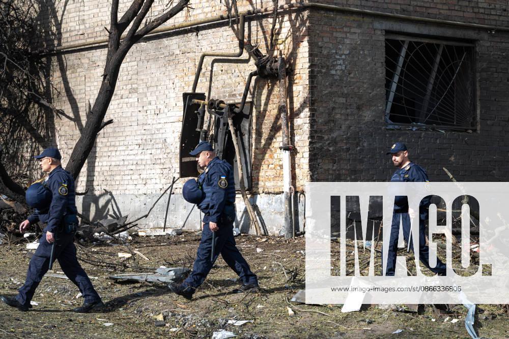 Destruction and fires reported across Kyiv districts after Russian attack Three law enforcement officers walk through a debris-strewn area in the Solomianskyi district of Kyiv, Ukraine, on September 8, 2026, where civilian infrastructure was damaged by a Russian attack. On the night of September 8, Russian forces launched a strike on the Ukrainian capital using ballistic and cruise missiles and jet UAVs. The attack caused damage to civilian infrastructure, residential areas, and business facilities, killing three people and injuring 19. Kyiv Ukraine