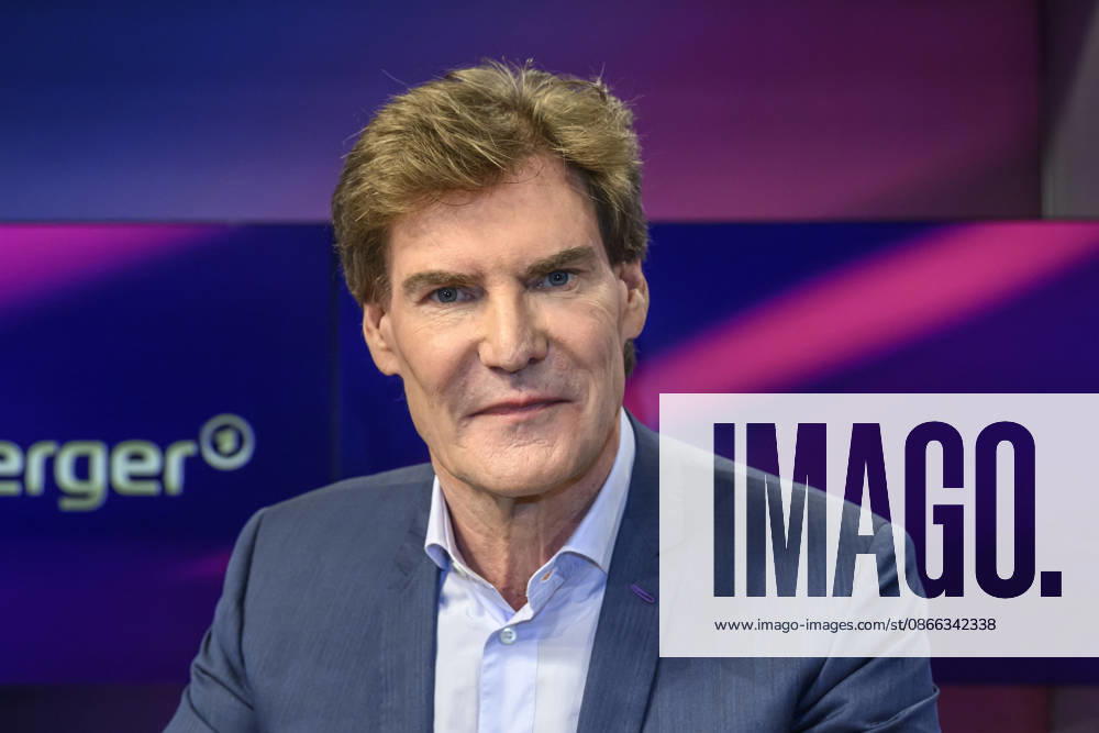 From left: Carsten Maschmeyer, entrepreneur, GER, Berlin, studio, guest on *Maischberger*, political talk show, TV, program, with host Sandra Maischberger, Das Erste, from Adlershof, Am Studio 20, September 8, 2026,