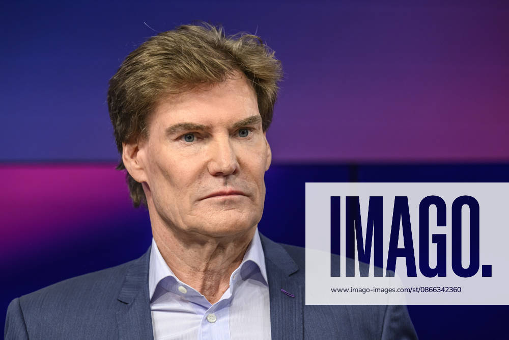 From left: Carsten Maschmeyer, entrepreneur, GER, Berlin, studio, guest on Maischberger, political talk show, TV, program, with host Sandra Maischberger, Das Erste, from Adlershof, Am Studio 20, September 8, 2026,