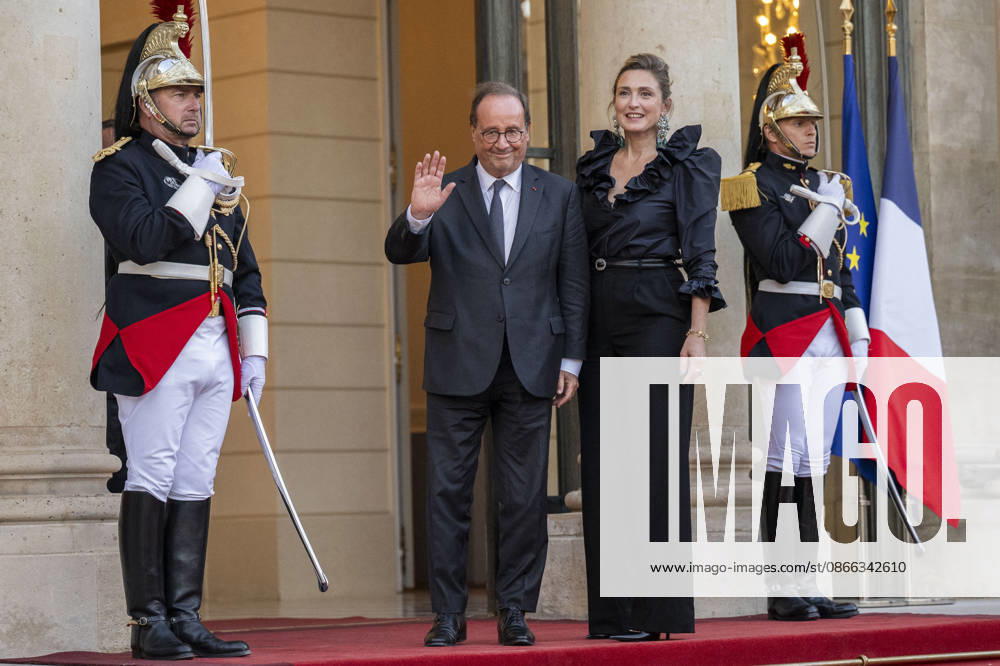 French State dinner for South Korea s President - Paris Socialistes et Apparentes MP Francois Hollande and French actress Julie Gayet arrive for a State dinner organised by France s President Emmanuel Macron for South Korea s President Lee Jae Myung at the Elysee Presidential Palace, in Paris on September 8, 2026.Photo by Eliot Blondet ABACAPRESS.COM Paris France France