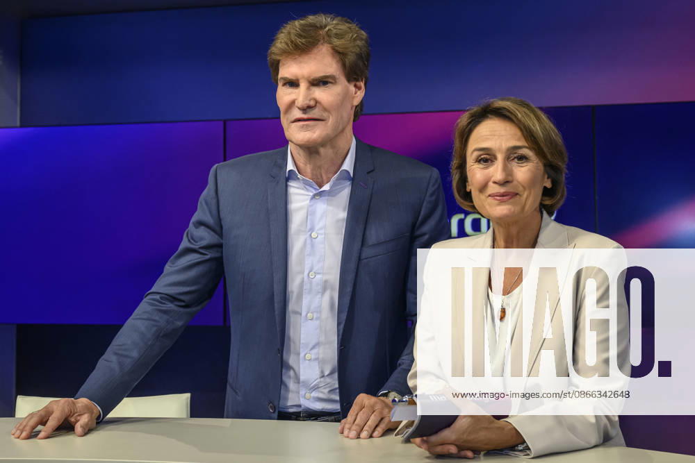 V l Carsten Maschmeyer, entrepreneur, with Sandra Maischberger, GER, Berlin, studio, guest on *Maischberger*, political talk show, TV, program, with host Sandra Maischberger, *Das Erste*, from Adlershof Am Studio 20, September 8, 2026,