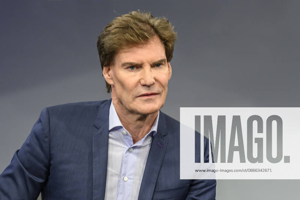 From left: Carsten Maschmeyer, entrepreneur, GER, Berlin, Studio, guest on *Maischberger*, political talk show, TV, program, with host Sandra Maischberger, Das Erste, from Adlershof, Am Studio 20, September 8, 2026,