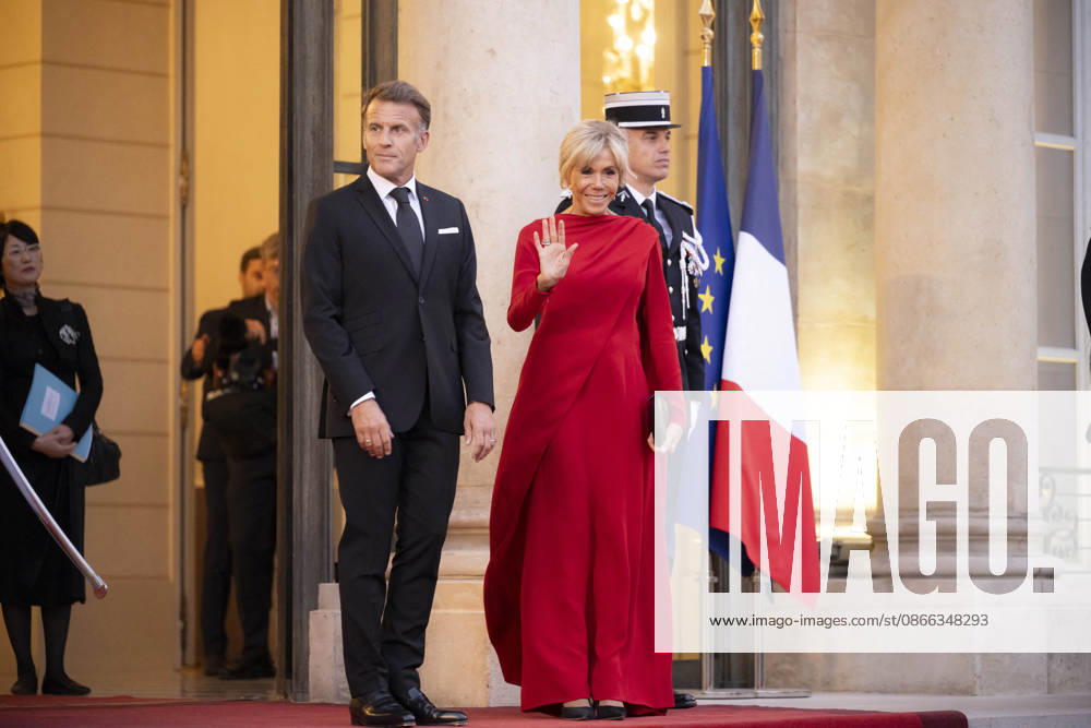 French State dinner for South Korea s President - Paris France s President Emmanuel Macron and his wife Brigitte Macron arrive for a State dinner organised by France s President Emmanuel Macron for South Korea s President Lee Jae Myung at the Elysee Presidential Palace, in Paris on September 8, 2026.Photo by Eliot Blondet ABACAPRESS.COM Paris France France