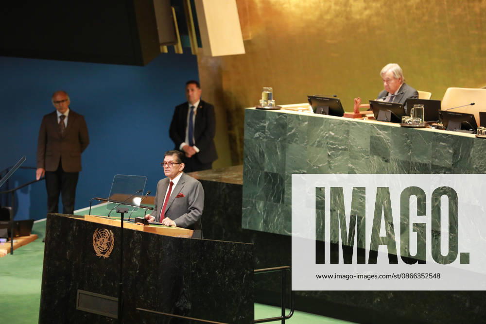 (260908) -- UNITED NATIONS, Sept. 8, 2026 -- Khalilur Rahman, president of the 81st session of the UN General Assembly (UNGA), speaks at the opening of the 81st session of the UNGA at the UN headquarters in New York, Sept. 8, 2026. The 81st session of the UN General Assembly (UNGA) was declared open by Khalilur Rahman, the new president of the General Assembly, on Tuesday. ) UN-GENERAL ASSEMBLY--81ST SESSION-OPENING ZhangxFengguo