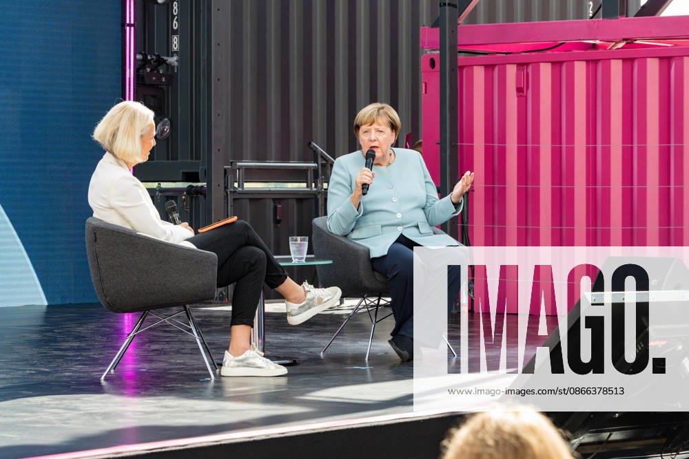 DIGITAL X 2026 at the Rheinauhafen in Cologne, September 8, 2026. Former German Chancellor Angela MERKEL (CDU) with journalist Miriam MECKEL, editor of *ada* and professor at the University of St. Gallen. V