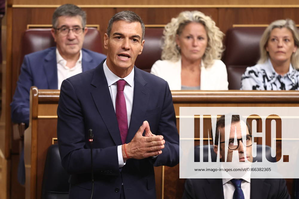 Government Question Period in Congress Dominated by the Crisis in Ceuta Prime Minister Pedro Sánchez speaks during a plenary session in the Congress of Deputies on September 9, 2026, in Madrid, Spain. The government faces its first question-and-answer session since the start of the legislative session, coinciding with the declassification of some 40 documents, dated from July 1 to August 1, related to the crisis in Ceuta resulting from the mass influx of some 80,000 migrants from the border with Morocco. Saiz indicated that more relevant reports would be published if necessary, as the government has nothing to hide. SEPTEMBER 9, 2026, Madrid, Spain