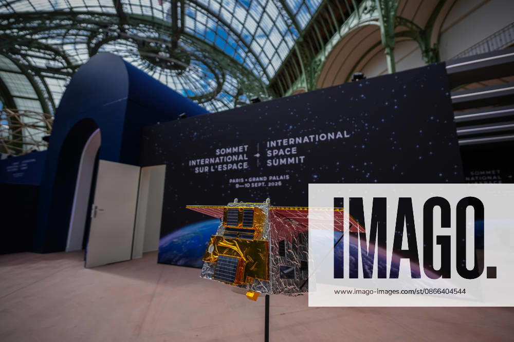 International Space Summit in Paris Aurelien Morissard MAXPPP MAXPPP Paris Sept. 9, 2026 A miniature model of an Airbus satellite is on display at the Grand Palais ahead of the opening of a two-day International Space Summit in Paris, France, Wednesday, September 9, 2026 Aurelien Morissard MAXPPP Paris, France
