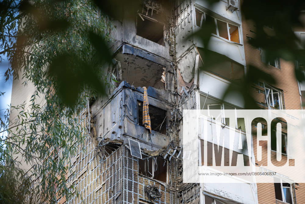 A 24-storey apartment block is damaged by a Russian attack in the Darnytskyi district of Kyiv, Ukraine, September 9, 2026. On Wednesday morning, September 9, a Russian drone hit the 24-storey building on the 12th floor. According to police, five people were injured, including a pregnant woman. (Photo by Danylo Antoniuk Ukrinform) Apartment block hit by Russian drone in Kyiv