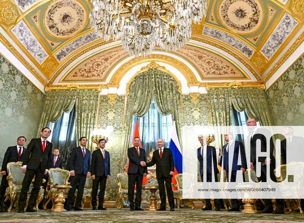 Russia Vietnam 9239421 09.09.2026 Vietnamese President To Lam and Russian President Vladimir Putin shake hands as they pose for photos before a narrow format meeting at the Kremlin in Moscow, Russia. Alexey Maishev Sputnik Moscow Russia
