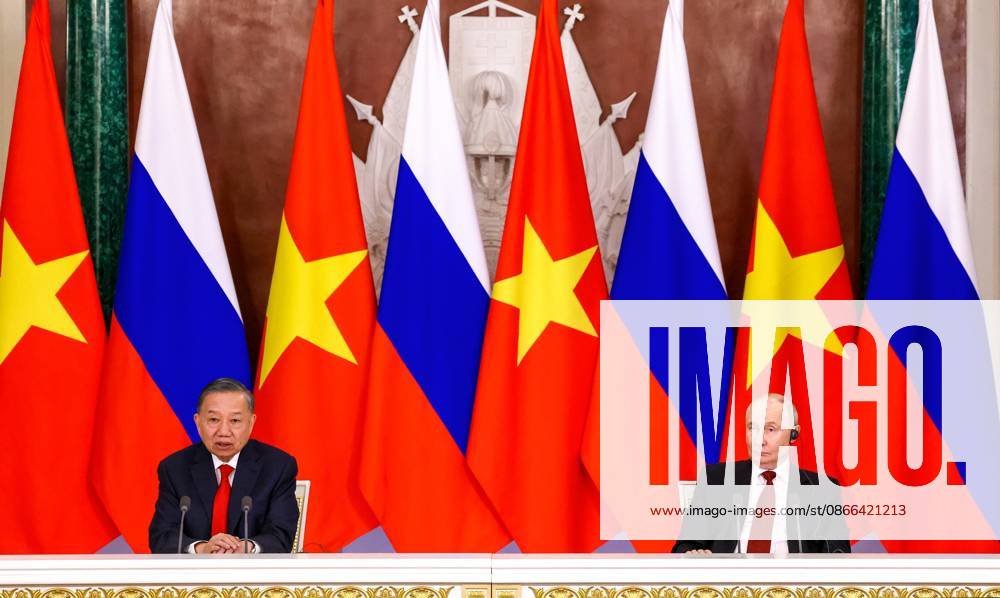 Russia Vietnam 9239594 09.09.2026 Vietnamese President To Lam and Russian President Vladimir Putin make statements to the press following their meeting at the Kremlin in Moscow, Russia. Geodakyan Artem Sputnik Moscow Russia
