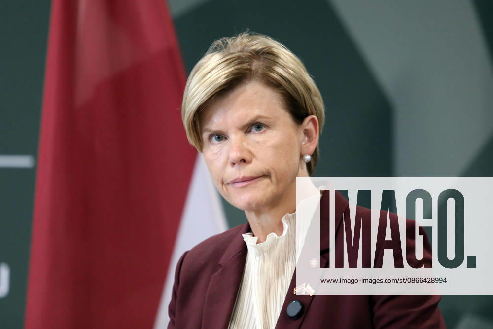 Latvian Minister of Foreign Affairs BAIBA BRAZE reacts during press conference with Polandâ€⠢s prime minister at the Adazi military base in Adazi, Latvia, Sept. 09, 2026. Riga Latvia - ZUMAp305 20260909_zip_p305_012
