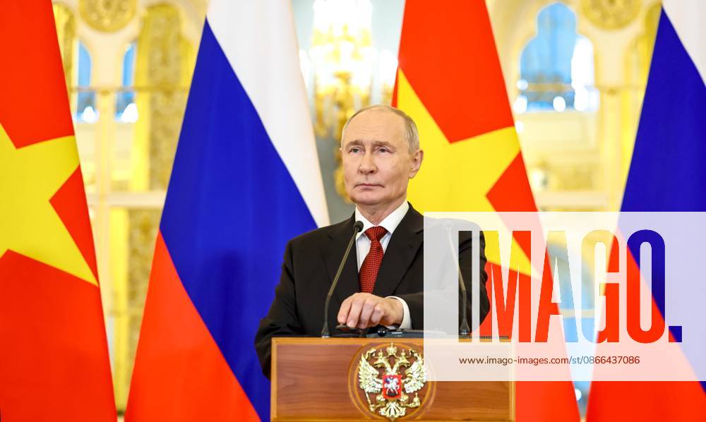 Russia Vietnam 9239840 09.09.2026 Russian President Vladimir Putin takes part with Vietnamese President To Lam via videoconference in the opening of a laboratory for the study and prevention of infectious diseases at the Joint Russian-Vietnamese Tropical Research and Technology Centre in Hanoi during their meeting at the Kremlin in Moscow, Russia. Alexander Kazakov Sputnik Moscow Russia
