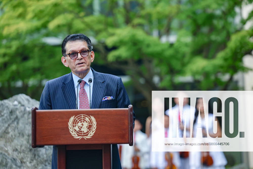 President of the 81st session of the UN General Assembly KHALILUR RAHMAN speaks during the UN Peace Bell Ceremony marking the International Day of Peace at the Japanese Garden, UNHQ. This yearâ€⠢s theme is Invest in Peace: For Everyone, Everywhere, Every Day. New York United States - ZUMAo116 20260909_znp_o116_023