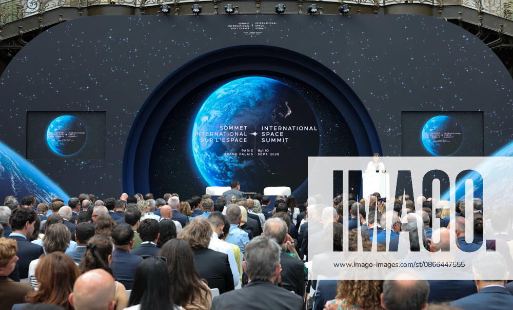 (260909) -- PARIS, Sept. 9, 2026 -- This photo taken on Sept. 9, 2026 shows the scene of the International Space Summit at the Grand Palais in Paris, France. The first International Space Summit opened Wednesday in Paris, bringing together heads of state and government, scientists, astronauts and industry representatives. ) FRANCE-PARIS-INTERNATIONAL SPACE SUMMIT WuxHuiwo