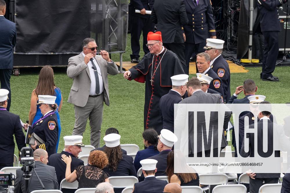 Cardinal Timothy Dolan attends memorial service to commemorate 25th anniversary of terrorist attack on World Trade Center in New York. Service was held at FerryHawks Stadium of Staten Island Borough, New York, NY on September 9, 2026. FDNY members, families of those how perished on that day and who died after of illnesses related to their work in the rescue and recovery efforts, members of fire departments from around the country as well as firefighters from Italy and France attended the service. Bronx USA - ZUMAr339 20260909_znp_r339_021