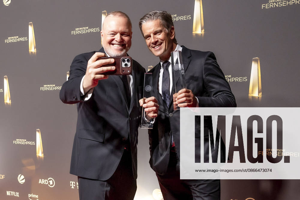 ABB TV AWARD Stefan Raab and Markus Lanz, winners of the TV Award, appear on the red carpet at the gala for the 2026 German TV Award ceremony at the Confex Center on September 9, 2026, in Cologne, North Rhine-Westphalia, Germany